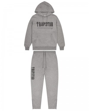 Trapstar Decoded Chenille 2.0 Hoodie Tracksuit Grey | KADH53804