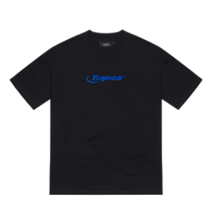 Trapstar Hyperdrive Embroidered Tee Black/Blue | KWZH54201