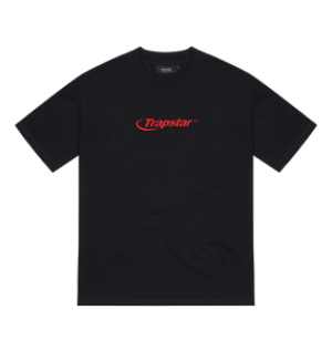 Trapstar Hyperdrive Embroidered Tee Black/Red | RTHA85734