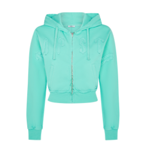 Trapstar Irongate Cropped Batwing Zip Hoodie Teal | WNFY46085