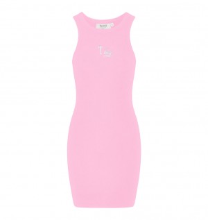 Trapstar Script Racer Dress Pink | BQCO34921