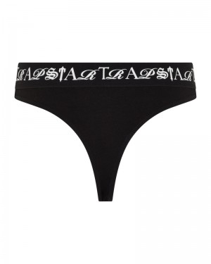 Trapstar Script Thong Black/White | PQSE89345