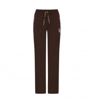 Trapstar Script Zip Leg Jogging Bottoms Brown/Pink | XNEQ38629