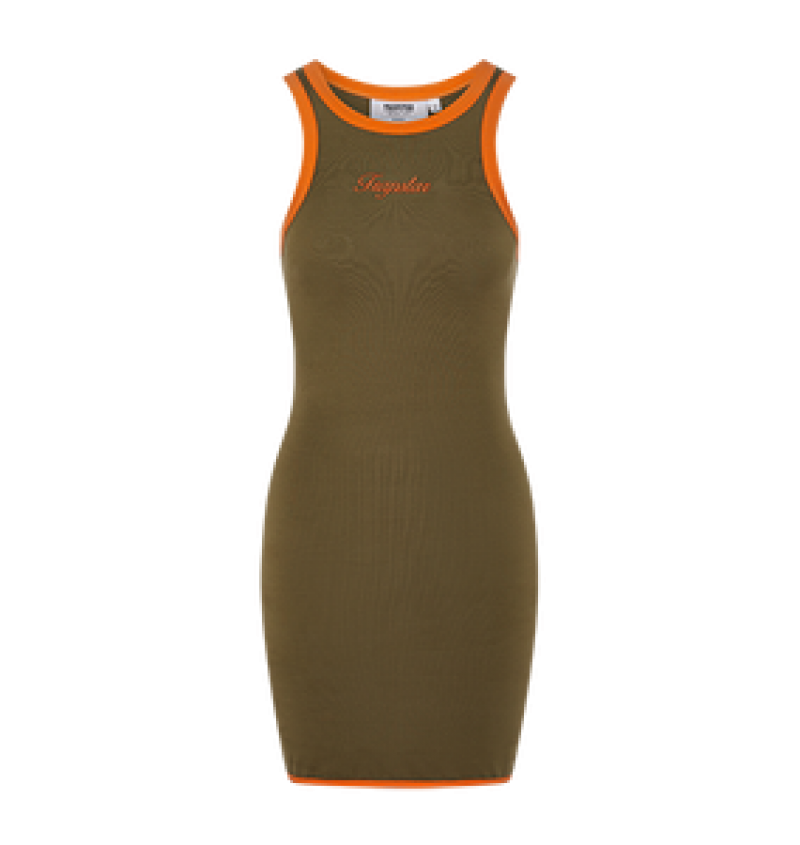 Trapstar Contrast Racer Dress Khaki/Orange | JXGV92678