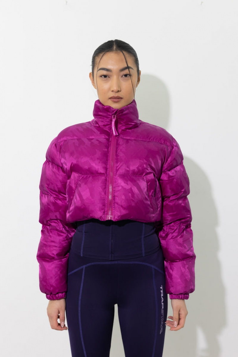 Trapstar Cropped T Jacquard Puffer Fuchsia Pink | ZVXE71854