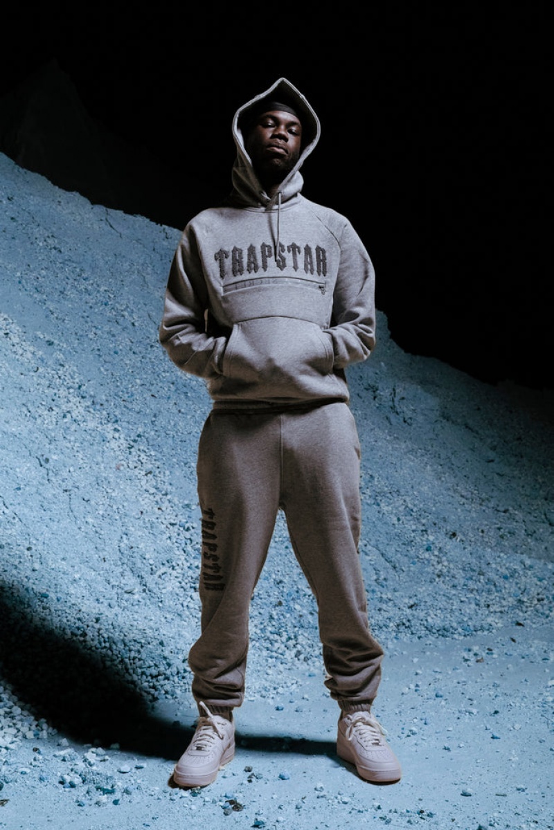 Trapstar Decoded Chenille 2.0 Hoodie Tracksuit Grey | KADH53804