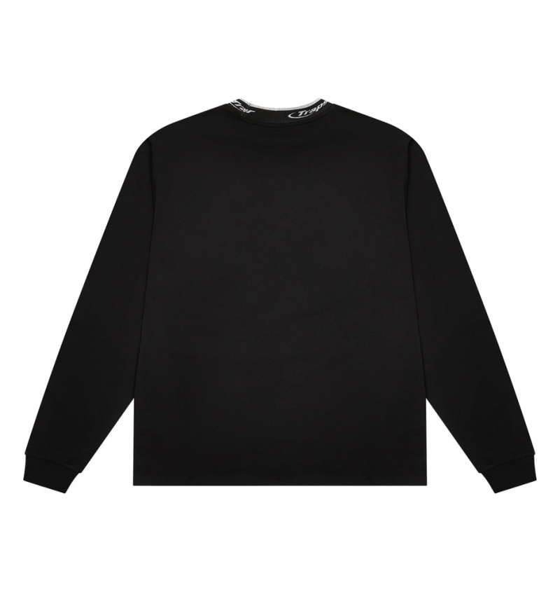 Trapstar Hyperdrive Collar LS Top Black/White | GWNC74532