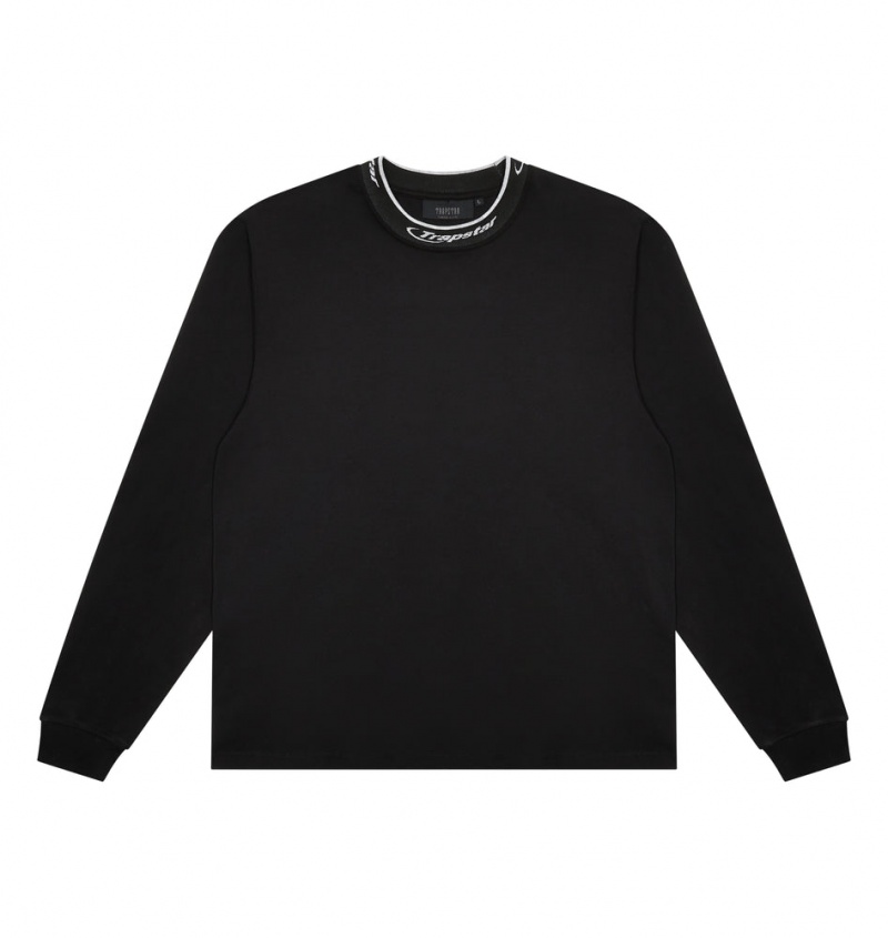 Trapstar Hyperdrive Collar LS Top Black/White | GWNC74532