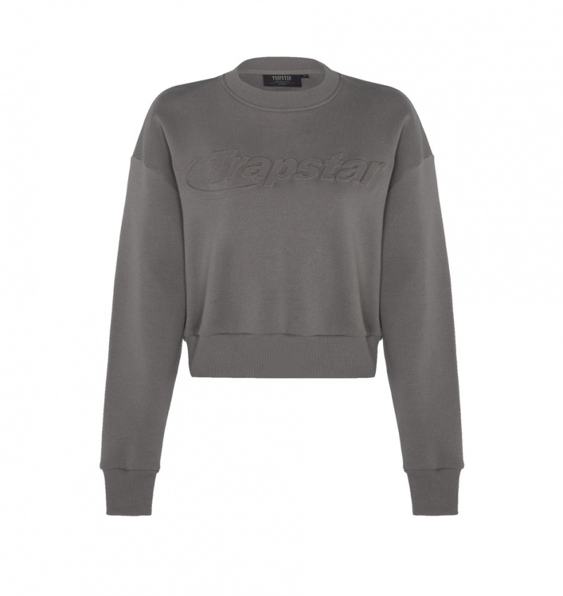 Trapstar Hyperdrive Crewneck Tornado Grey | OGFC14095