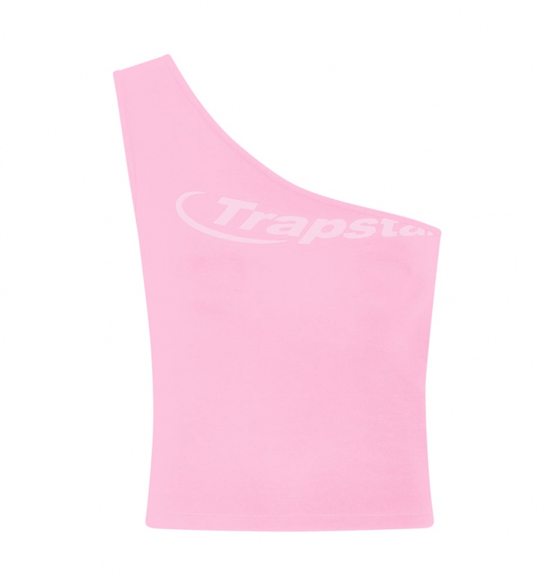 Trapstar Hyperdrive One Shoulder Top Pink | ICUB19305