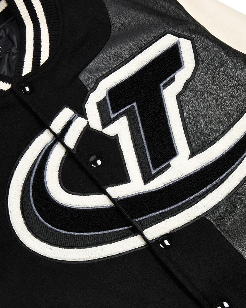 Trapstar Hyperdrive T Chenille Varsity Jacket Black/White | NJCV10749