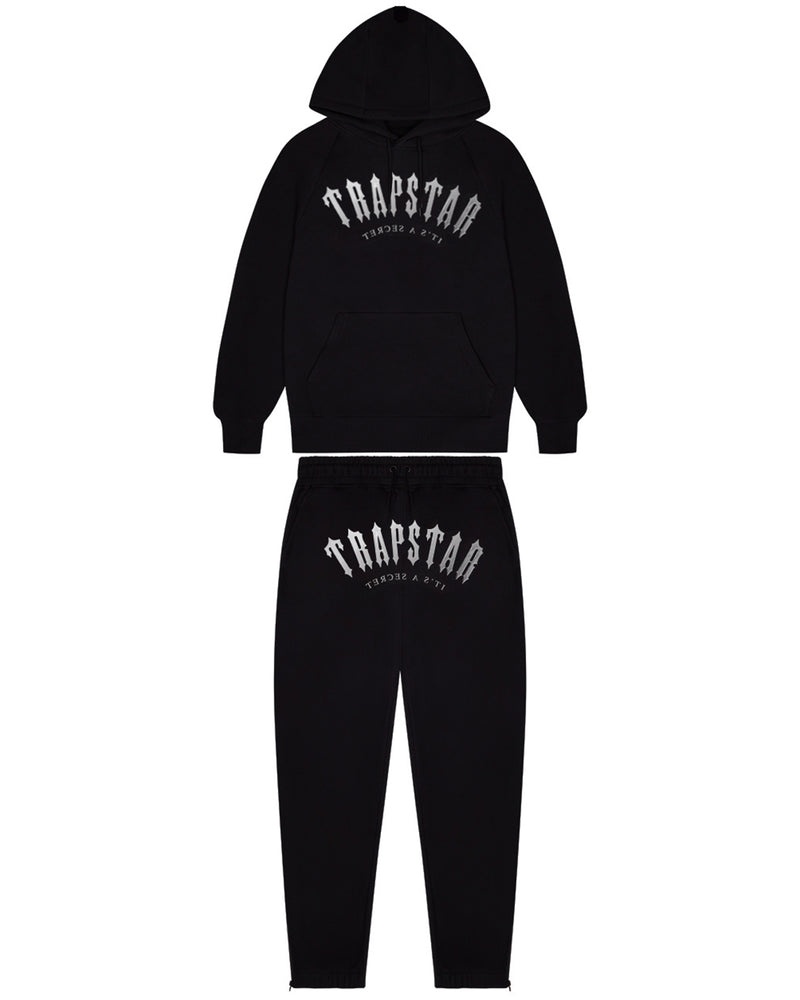 Trapstar Irongate Arch It\'s A Secret Hooded Gel Tracksuit Black | JRND08435