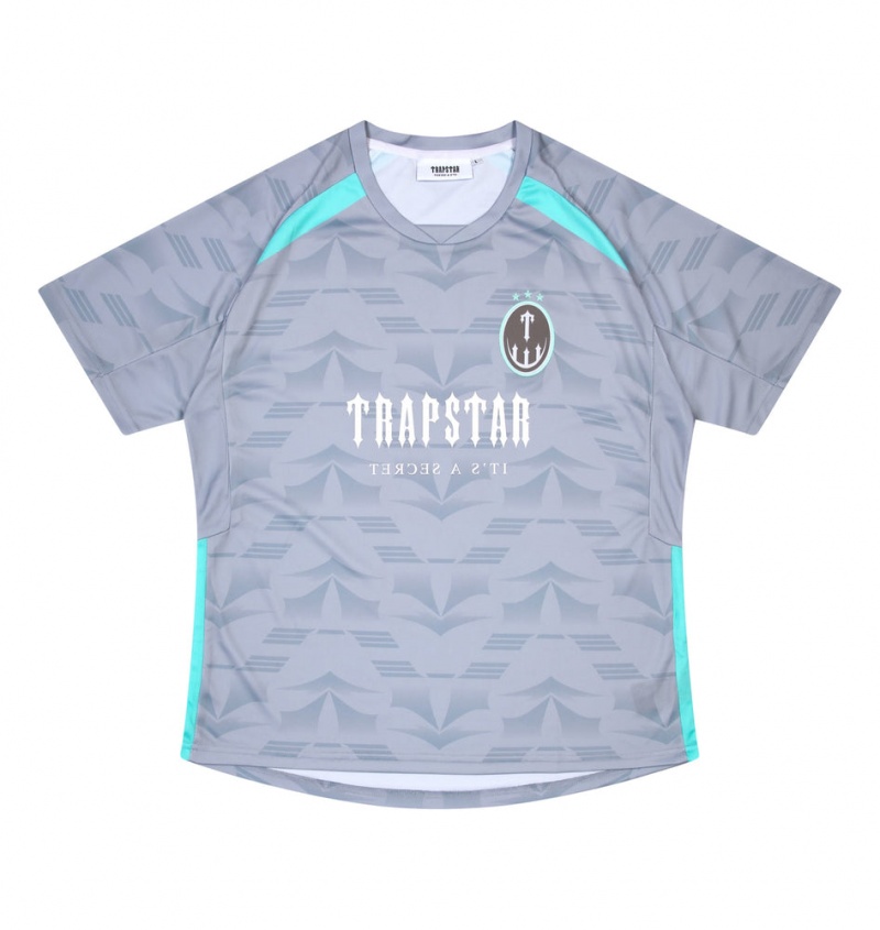 Trapstar Irongate Football Jersey Grey/Blue | HMON64175