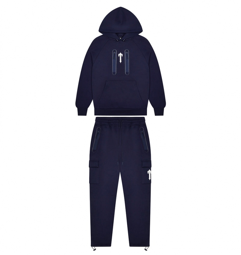 Trapstar Irongate T Trap Fleece Hoodie Navy | CLFU46893