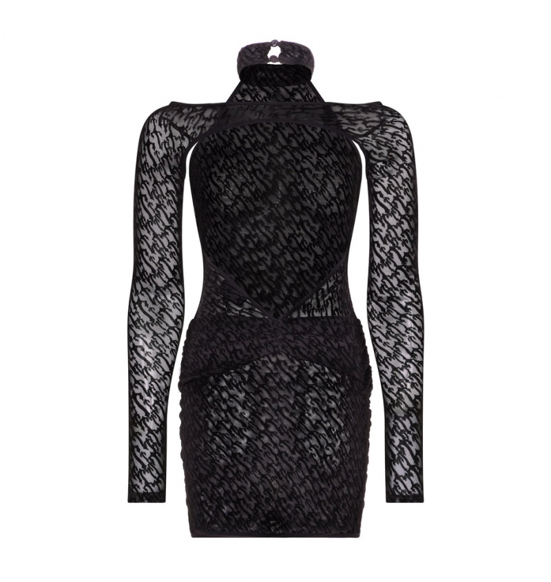 Trapstar Jacquard Mesh Dress Black | UMNR72941