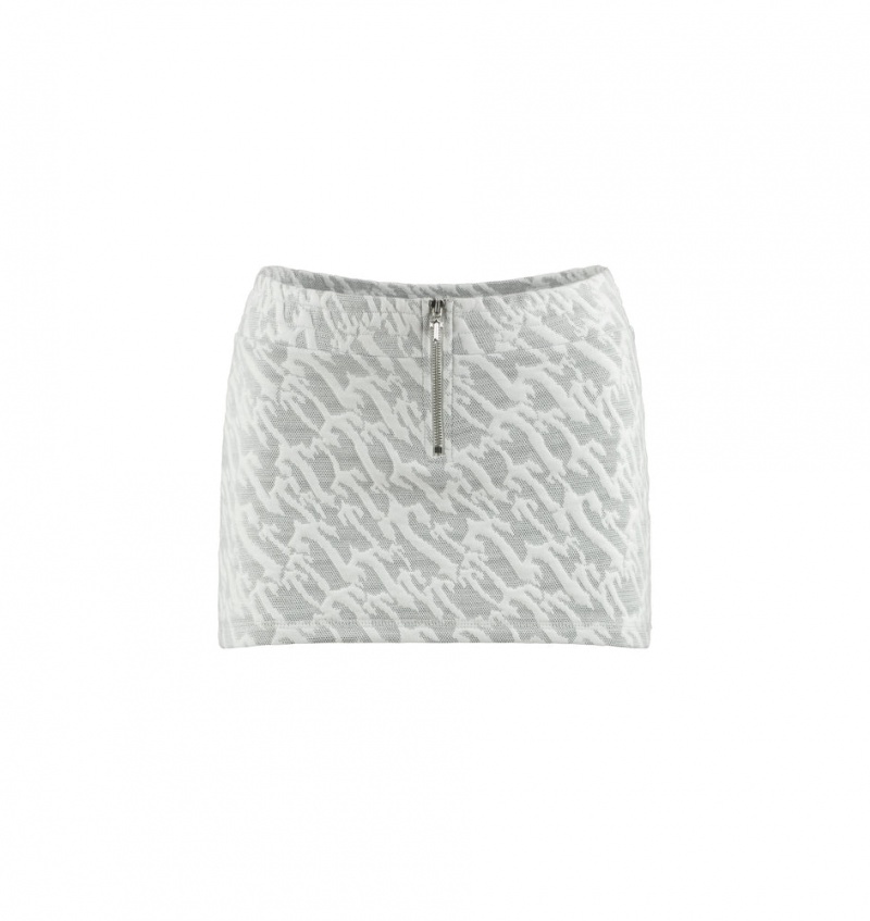 Trapstar Jacquard Mini Skirt White | YTZJ98531