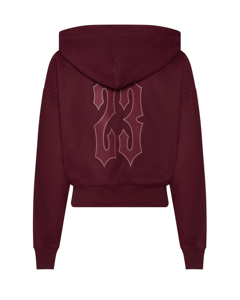 Trapstar Mesh Irongate Arch Hoodie Burgundy | VQKB14926