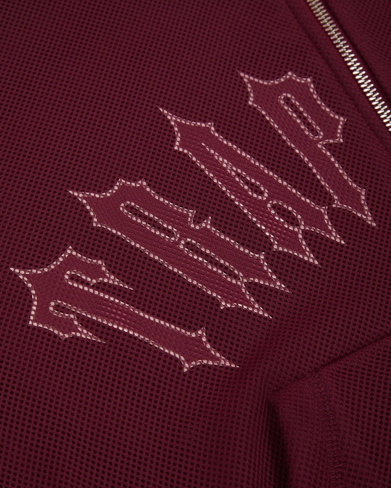 Trapstar Mesh Irongate Arch Hoodie Burgundy | VQKB14926