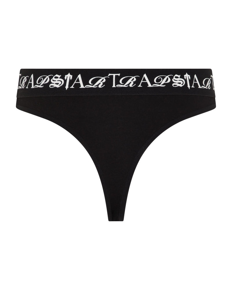 Trapstar Script Thong Black/White | PQSE89345