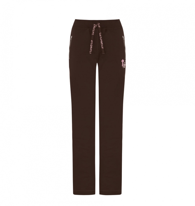 Trapstar Script Zip Leg Jogging Bottoms Brown/Pink | XNEQ38629