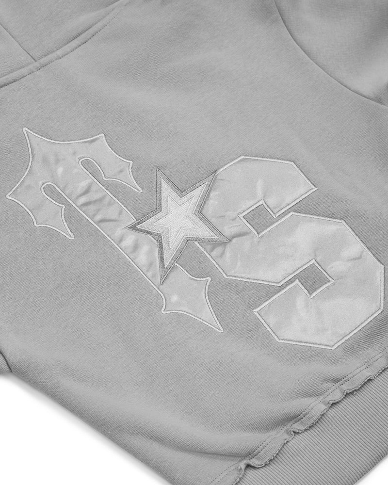 Trapstar TS-Star Silver Satin Applique Hoodie Grey | SPGX97821