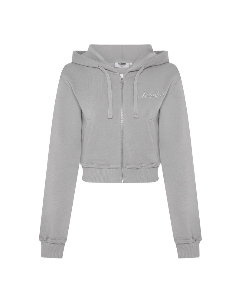 Trapstar TS-Star Silver Satin Applique Hoodie Grey | SPGX97821