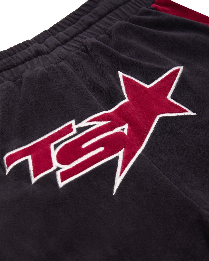 Trapstar TS-Star Velour Track Bottoms Burgundy | EGKO86540