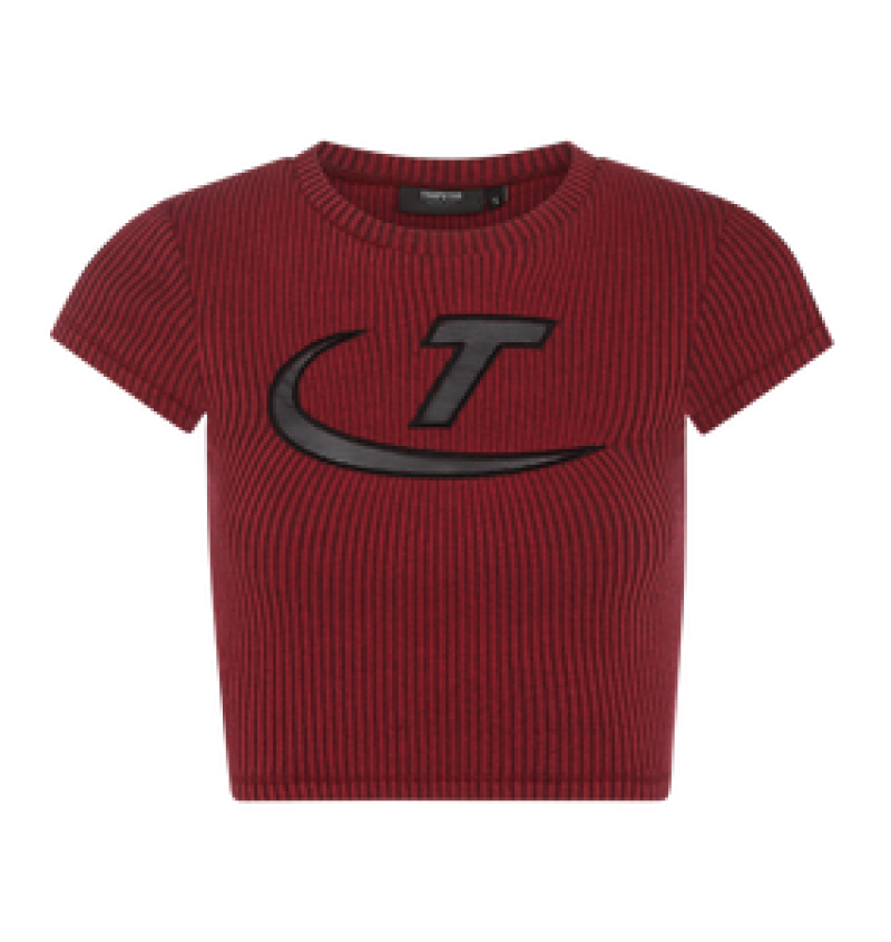 Trapstar Two Tone Rib Tee Red/Black | CLQK95843