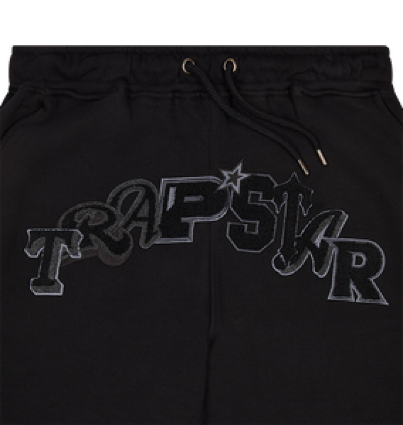 Trapstar Wildcard Chenille Jogging Bottoms Black Edition | UBDL37195