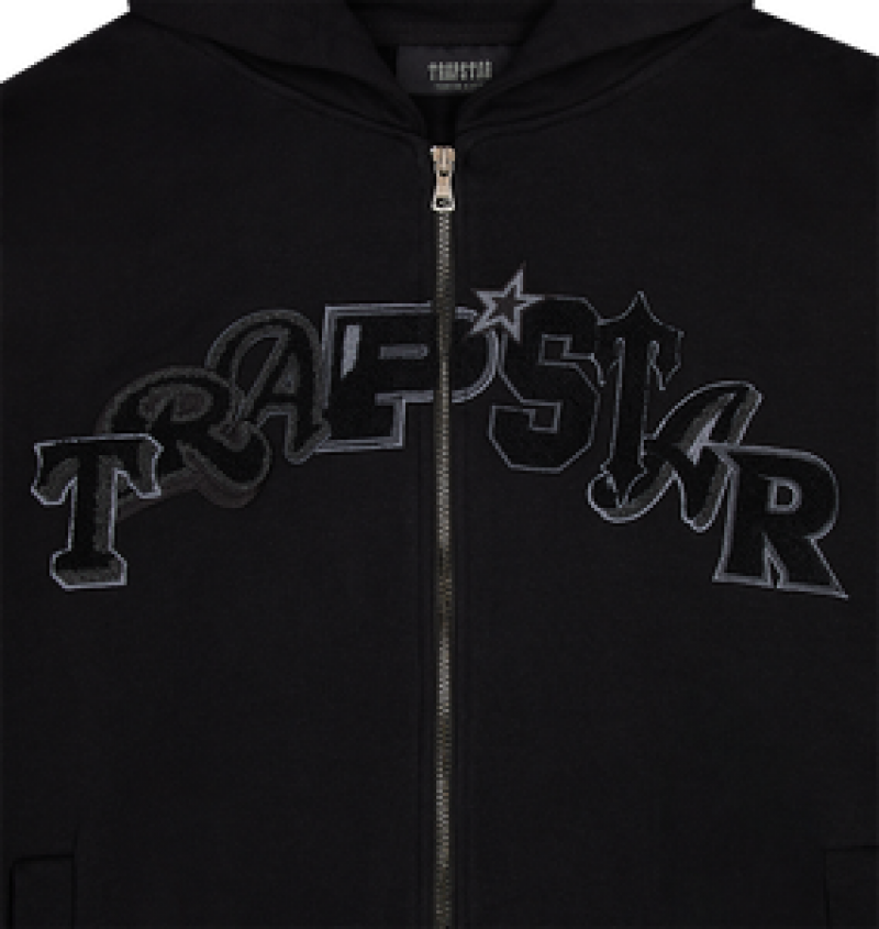 Trapstar Wildcard Chenille Zip Hoodie Black Edition | YCIW03162