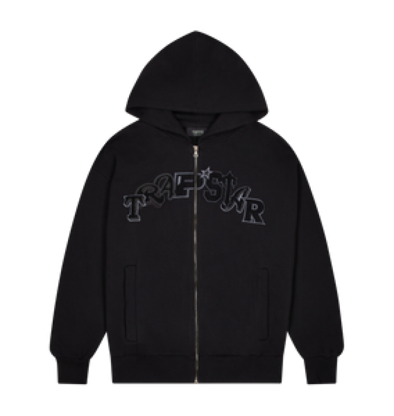 Trapstar Wildcard Chenille Zip Hoodie Black Edition | YCIW03162