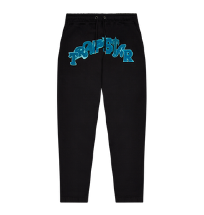 Trapstar Wildcard Jogging Bottoms Black/Teal | QBPA80917