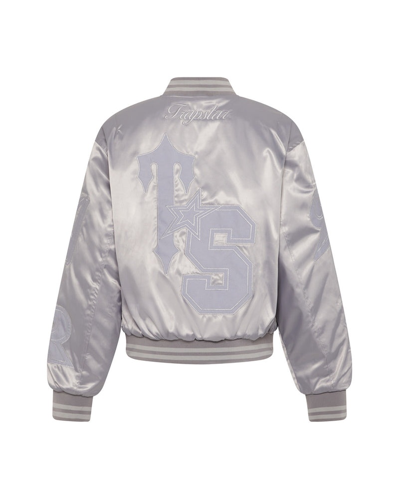 Trapstar Wildcard Stadium Jacket Silver | VXZJ96124