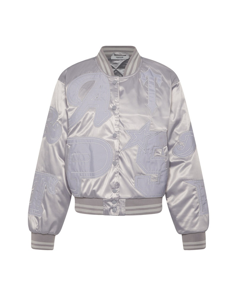 Trapstar Wildcard Stadium Jacket Silver | VXZJ96124