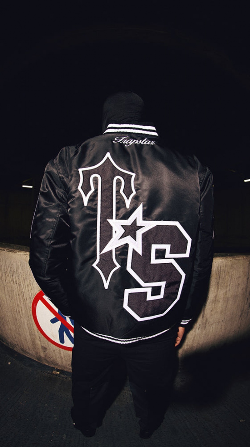 Trapstar Wildcard Varsity Jacket Blackout Edition | UZIL87354